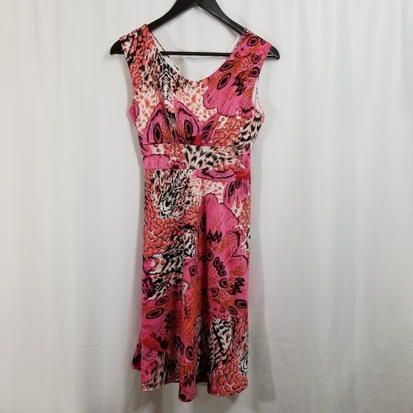 Gilmour Vibrant Pink Patterned Women's Sleeveless Dress Size Small - Picture 3 of 14